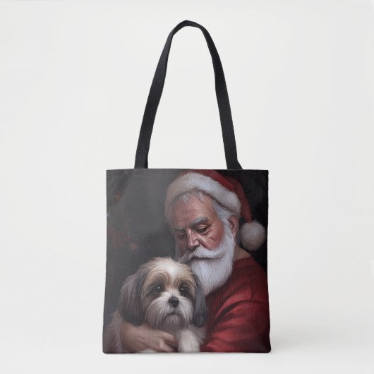 Malti Tzu mit Weihnachtsmann Weihnachten Tasche (Vorderseite)