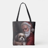 Malti Tzu mit Weihnachtsmann Weihnachten Tasche (Rückseite)