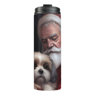 Malti Tzu mit Weihnachtsmann Weihnachten Thermosbecher