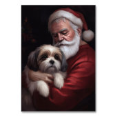 Malti Tzu mit Weihnachtsmann Weihnachten Tischnummer (Rückseite)