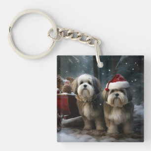 Malti tzu Schlitten Weihnachtsdekoration  Schlüsselanhänger