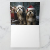 Malti tzu Snowy Sleigh Weihnachtsdekor Karte (Innenseite)