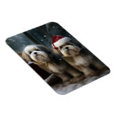 Malti tzu Snowy Sleigh Weihnachtsdekor Magnet (Rechte Seite)