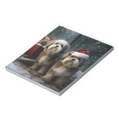 Malti tzu Snowy Sleigh Weihnachtsdekor Notizblock (Rotiert)