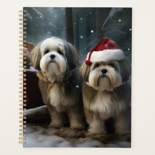 Malti tzu Snowy Sleigh Weihnachtsdekor Planer (Vorderseite)