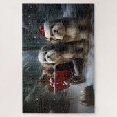 Malti tzu Snowy Sleigh Weihnachtsdekor Puzzle (Vertikal)
