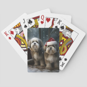 Malti tzu Snowy Sleigh Weihnachtsdekor Spielkarten