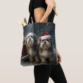 Malti tzu Snowy Sleigh Weihnachtsdekor Tasche (Von Nahem)