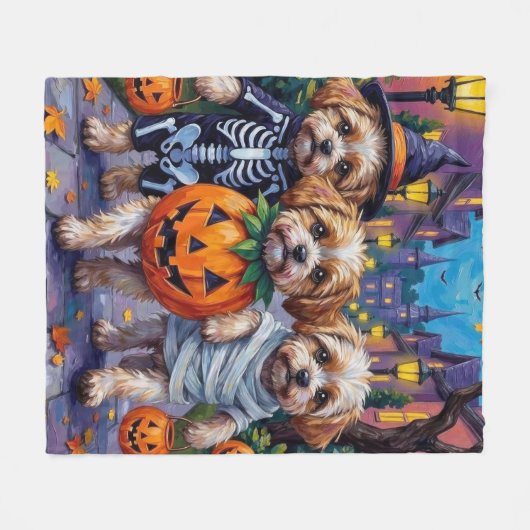 Malti Tzu Trick-or-Treating in Halloween-Kostümen Fleecedecke (Vorderseite (Horizontal))