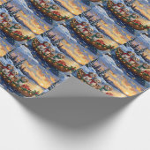 Malti Tzu Weihnachtsboot-Feiertag Geschenkpapier (Ecke)