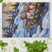 Malti Tzu Weihnachtsboot-Feiertag Geschirrtuch (Gefaltet)