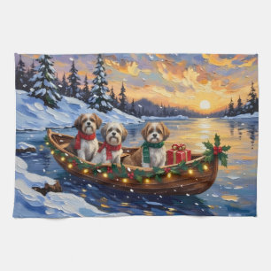 Malti Tzu Weihnachtsboot-Feiertag Geschirrtuch