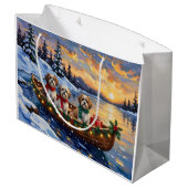 Malti Tzu Weihnachtsboot-Feiertag Große Geschenktüte (Rückseite Schrägansicht)