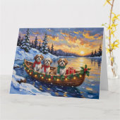 Malti Tzu Weihnachtsboot-Feiertag Karte (Gelbe Blume)