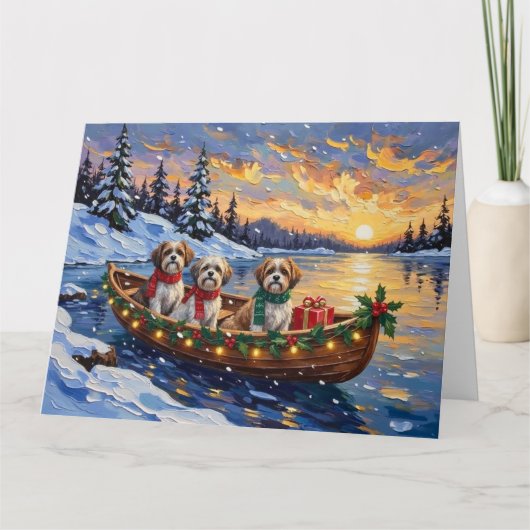 Malti Tzu Weihnachtsboot-Feiertag Karte (Vorderseite)