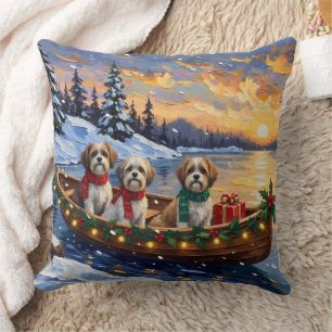 Malti Tzu Weihnachtsboot-Feiertag Kissen