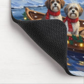 Malti Tzu Weihnachtsboot-Feiertag Mousepad (Ecke)