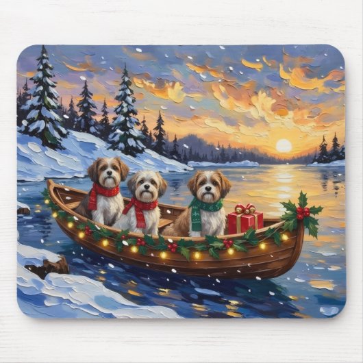 Malti Tzu Weihnachtsboot-Feiertag Mousepad (Vorne)