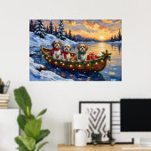 Malti Tzu Weihnachtsboot-Feiertag Poster (Heimbüro)