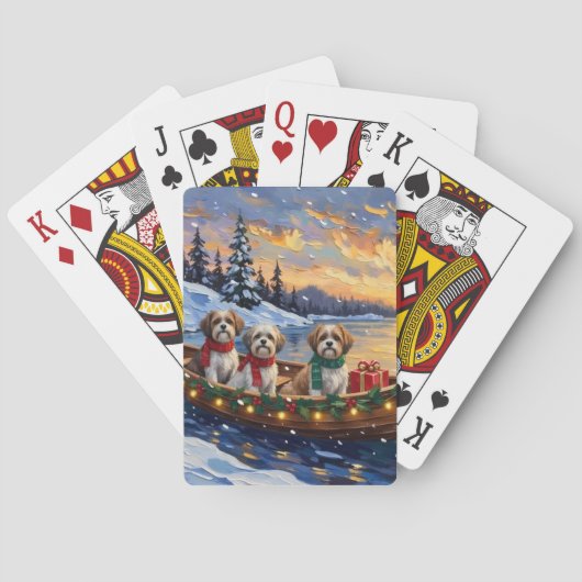 Malti Tzu Weihnachtsboot-Feiertag Spielkarten (Rückseite)