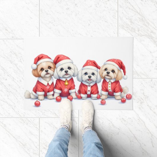 Malti Tzu Weihnachtskleid Santa Hut Fußmatte (Indoor)