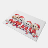 Malti Tzu Weihnachtskleid Santa Hut Fußmatte (Schrägansicht)