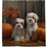 Malti tzu Welppy Autumn Delight Pumpkin Duschvorhang (Vorderseite)