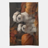 Malti tzu Welppy Autumn Delight Pumpkin Geschirrtuch (Vertikal)