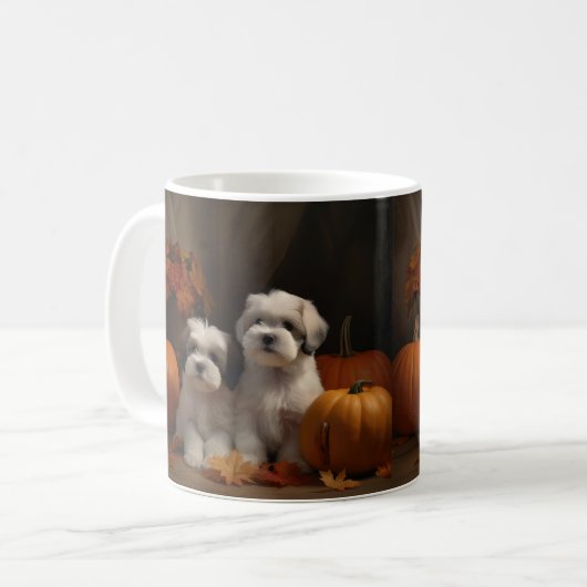 Malti tzu Welppy Autumn Delight Pumpkin Kaffeetasse (Vorderseite Links)