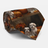 Malti tzu Welppy Autumn Delight Pumpkin Krawatte (Gerollt)