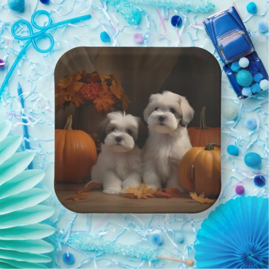 Malti tzu Welppy Autumn Delight Pumpkin Pappteller (Party)