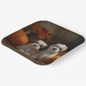 Malti tzu Welppy Autumn Delight Pumpkin Pappteller (Gewinkelt)