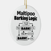 Maltipoo Barking Logic Keramik Ornament (Rechts)