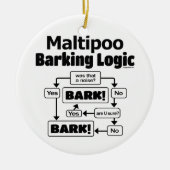 Maltipoo Barking Logic Keramik Ornament (Vorne)