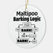 Maltipoo Barking Logic Keramik Ornament (Links)