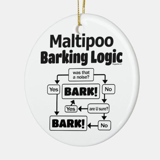 Maltipoo Barking Logic Keramik Ornament (Links)