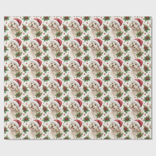 Maltipoo Christmas Wrapping Paper Geschenkpapier (Flach)