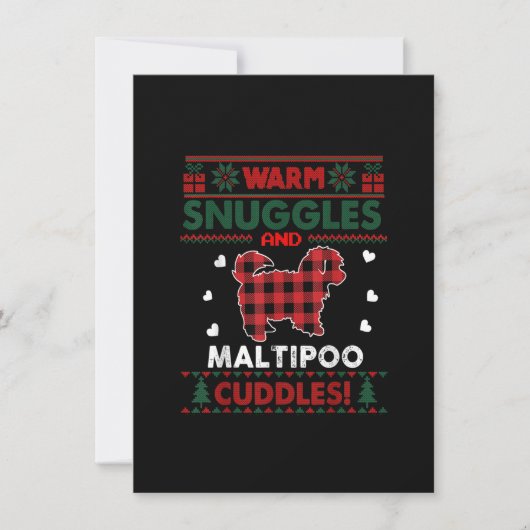 Maltipoo Dog Christmas Pajama Dog Pet Ugly Christm Einladung (Vorderseite)