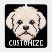 Maltipoo Dog Individuelle Name Weihnachten Ornament Aus Metall (Rückseite)