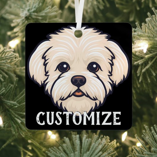Maltipoo Dog Individuelle Name Weihnachten Ornament Aus Metall (InSitu)