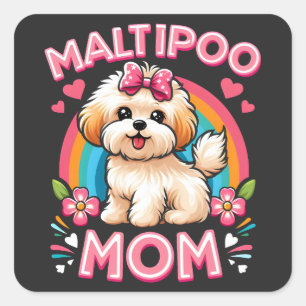 Maltipoo Dog Mama für Maltipoo Dog Eigentümer Mama Quadratischer Aufkleber