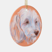 Maltipoo Dog Pastel Art Keramikornament (Rechts)