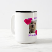 Maltipoo Großmutter Zweifarbige Tasse (Vorderseite Links)