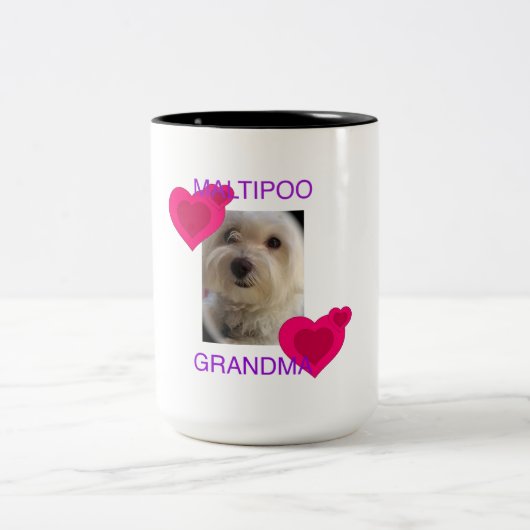 Maltipoo Großmutter Zweifarbige Tasse (Mittel)