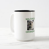 Maltipoo Großvater Zweifarbige Tasse (Vorderseite Links)