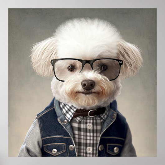 Maltipoo Hipster Dog Poster (Vorne)