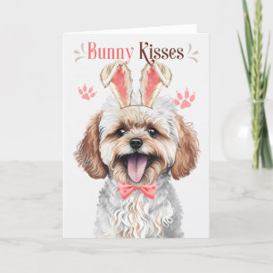 Maltipoo Hund in sonnigen Ohren für Ostern Feiertagskarte