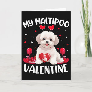 Maltipoo ist mein Valentinstag-Herzen Maltipoo Hun Karte
