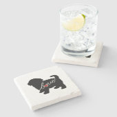 Maltipoo Liebe Steinuntersetzer (Seitenansicht)