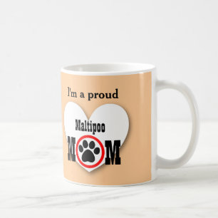 MALTIPOO Mama-Hundeliebhaber-Tatzen-Druck-Geschenk Kaffeetasse